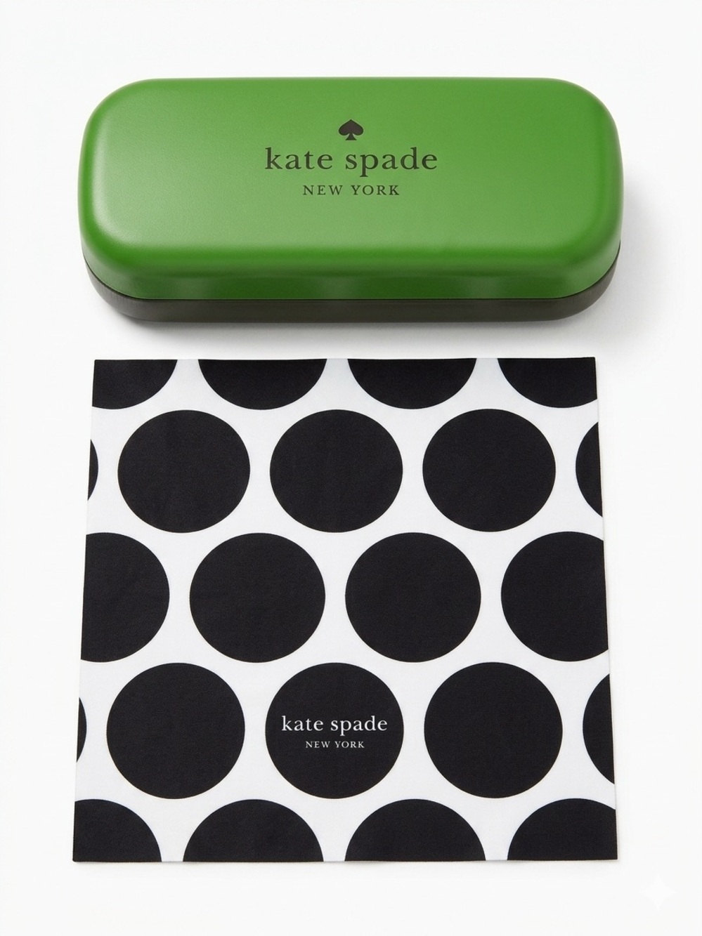 🛍️ Kate Spade New York Hard Clam Shell Eyeglass Case & Polka Dot Cleaning Cloth